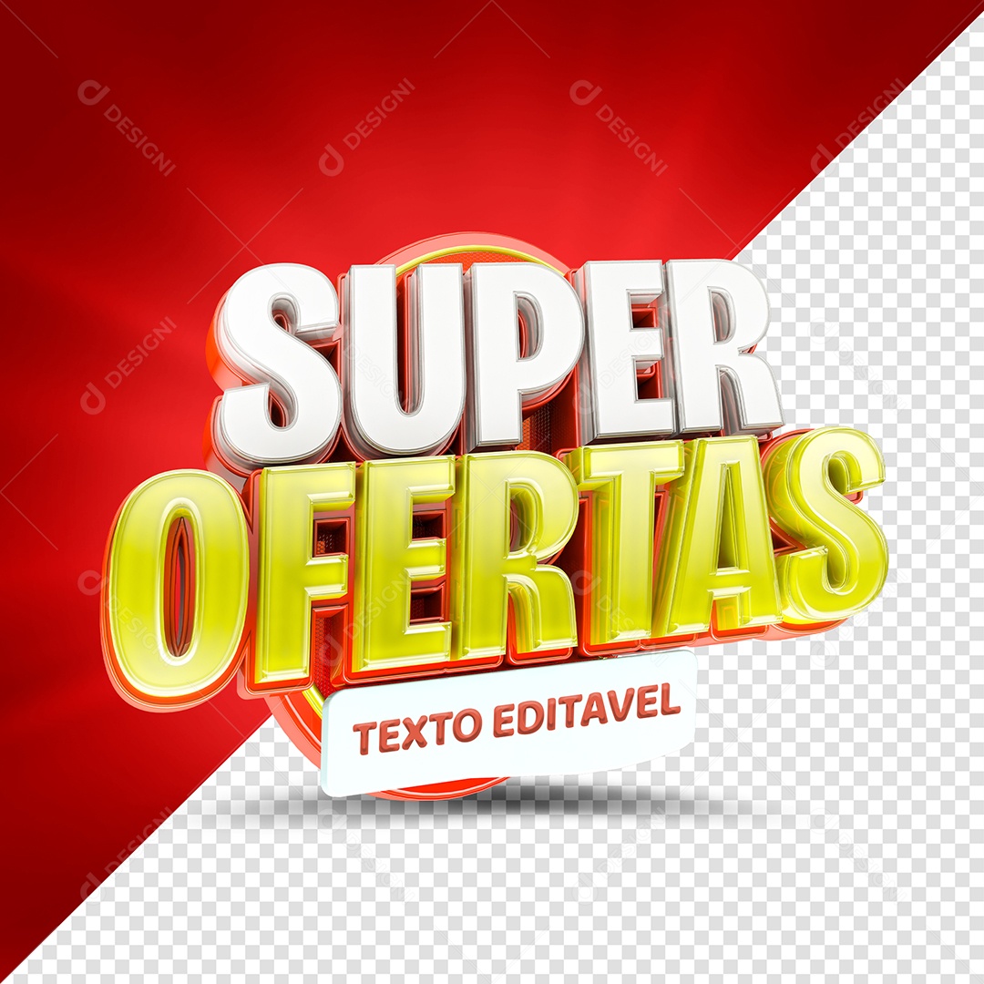 Super Offers Red 3D Stamp For PSD Composition