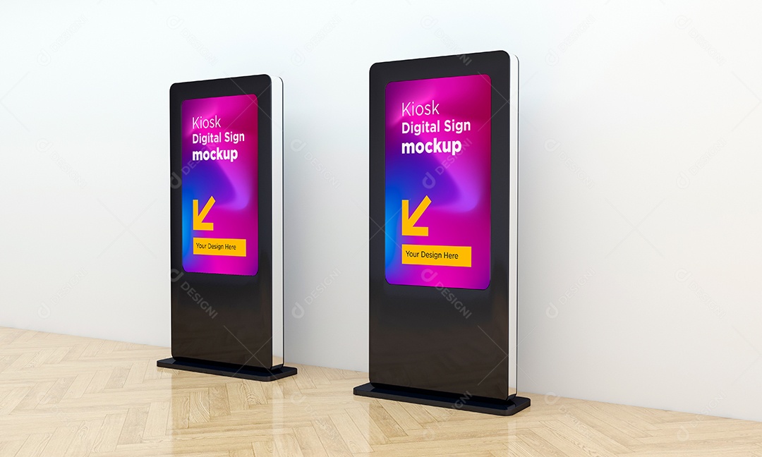 Modelo de Sinalização Digital de Quiosque Mockup PSD
