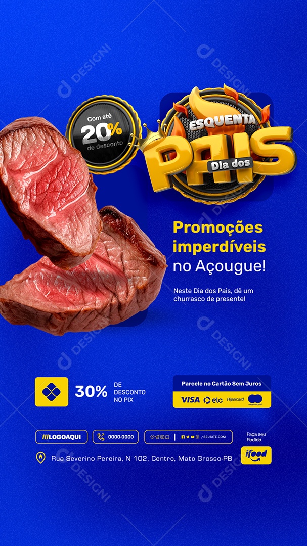 Story Esquenta Dia dos Pais Tempo Limitado Social Media PSD Editável