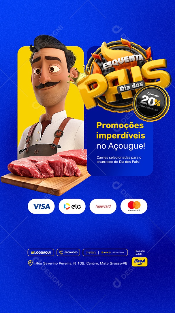 Story Esquenta Dia dos Pais Açougue Social Media PSD Editável