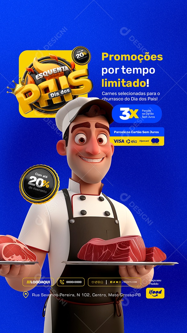 Story Esquenta Dia dos Pais Tempo Limitado Social Media PSD Editável