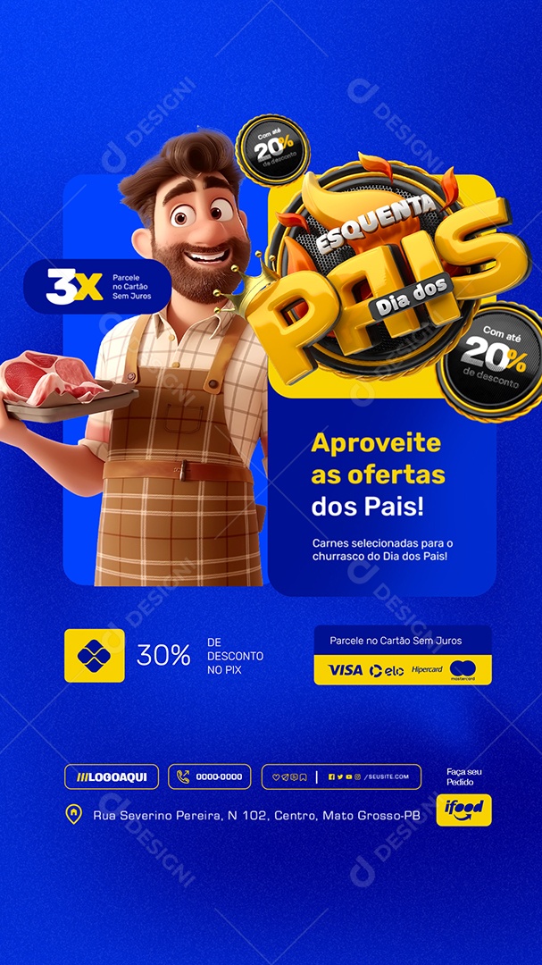 Story Esquenta Dia dos Pais Aproveite as Ofertas Social Media PSD Editável