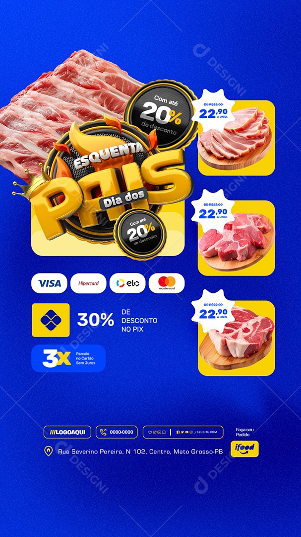 Story Esquenta Dia dos Pais Descontos Social Media PSD Editável