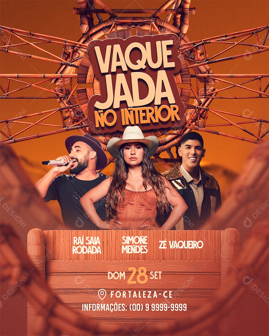 Feed Flyer Vaquejada Social Media Editável