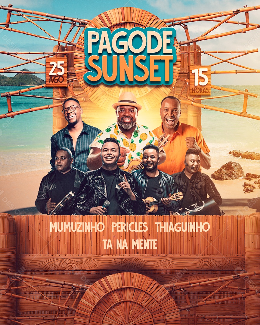 Feed Flyer Pagode Sunset Social Media Editável