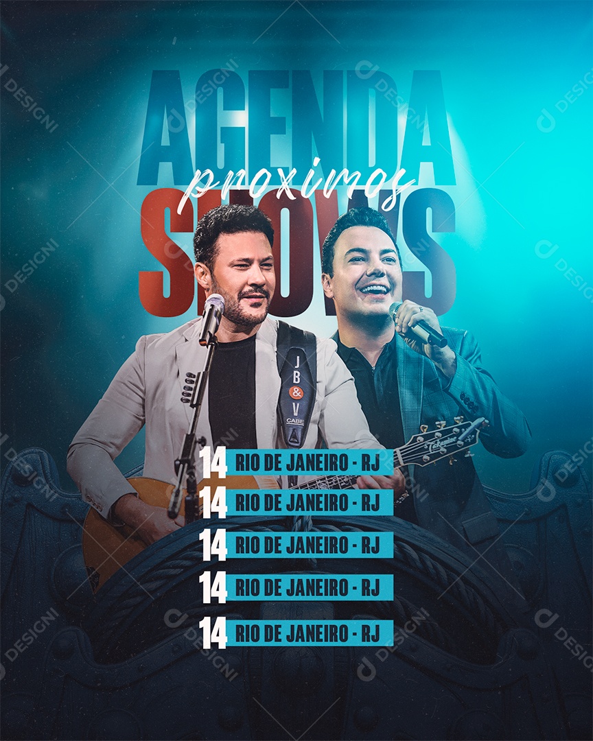 Feed Flyer Agenda Próximos Shows Social Media PSD Editável