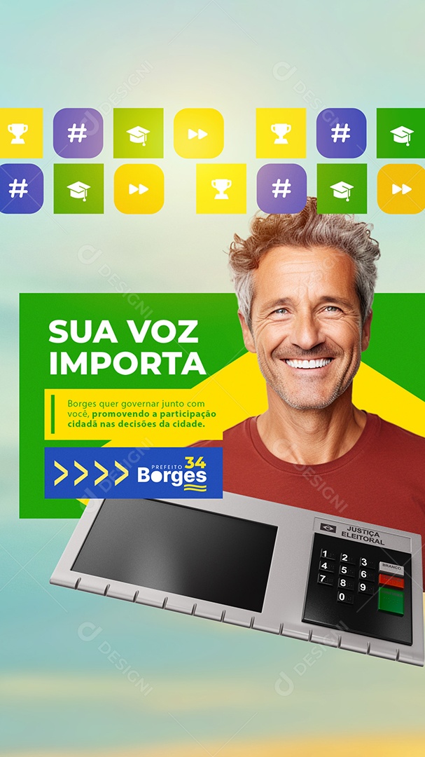 Story Política Sua Voz Importa Social Media PSD Editável