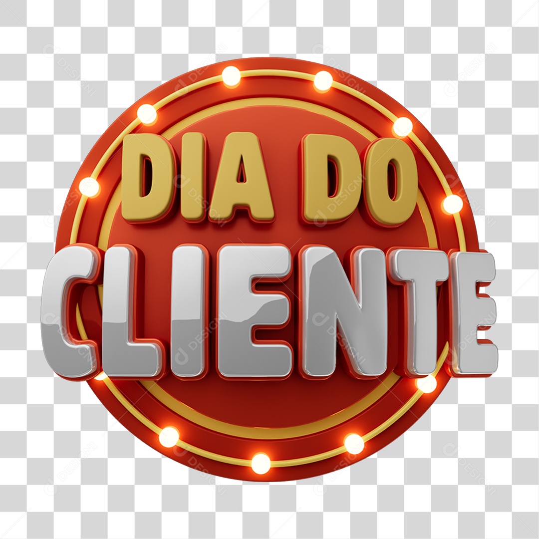 Selo 3D Dia do Cliente PNG Transparente