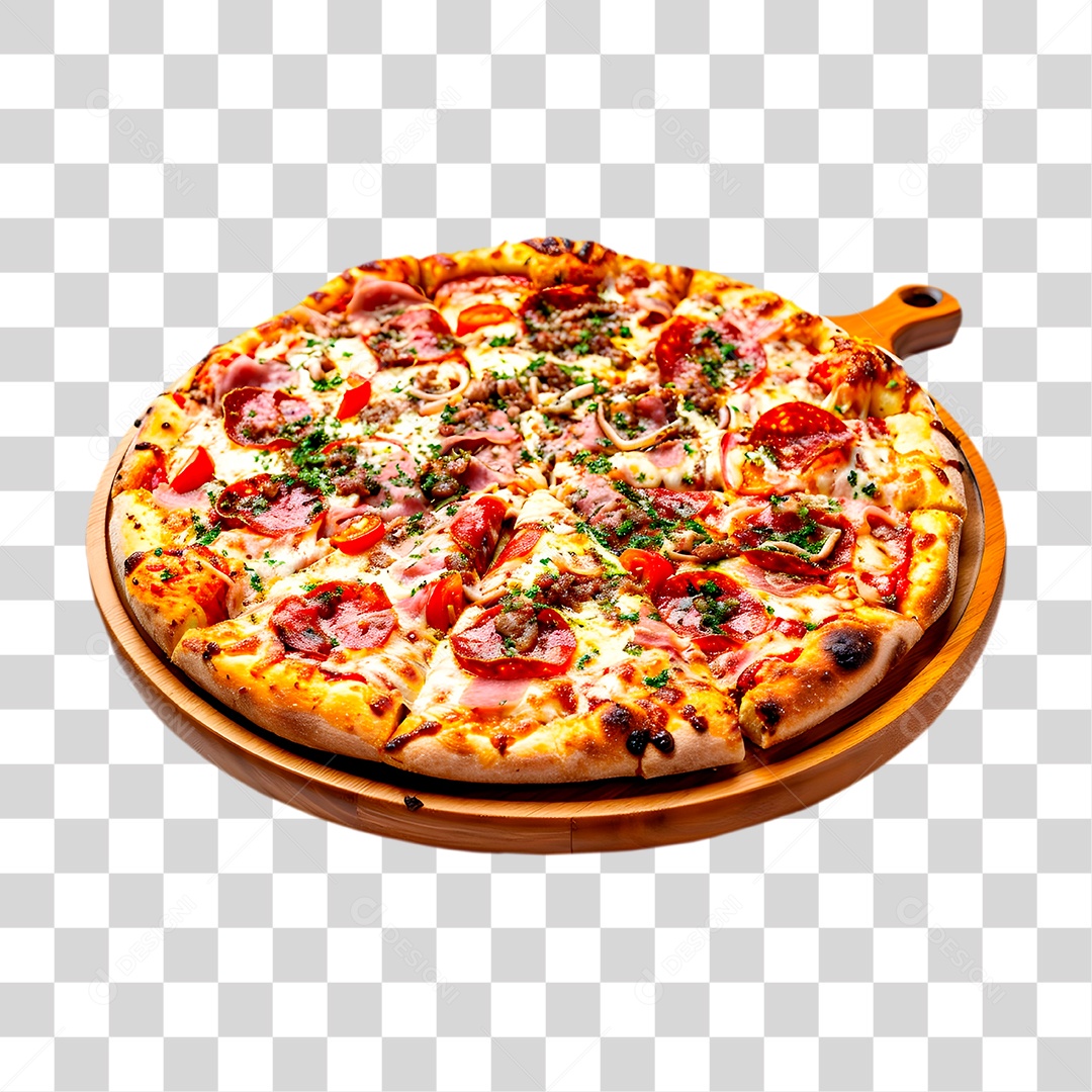 Pizza de Calabresa PNG Transparente