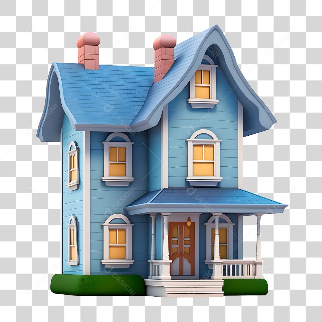 Casa Azul PNG Transparente