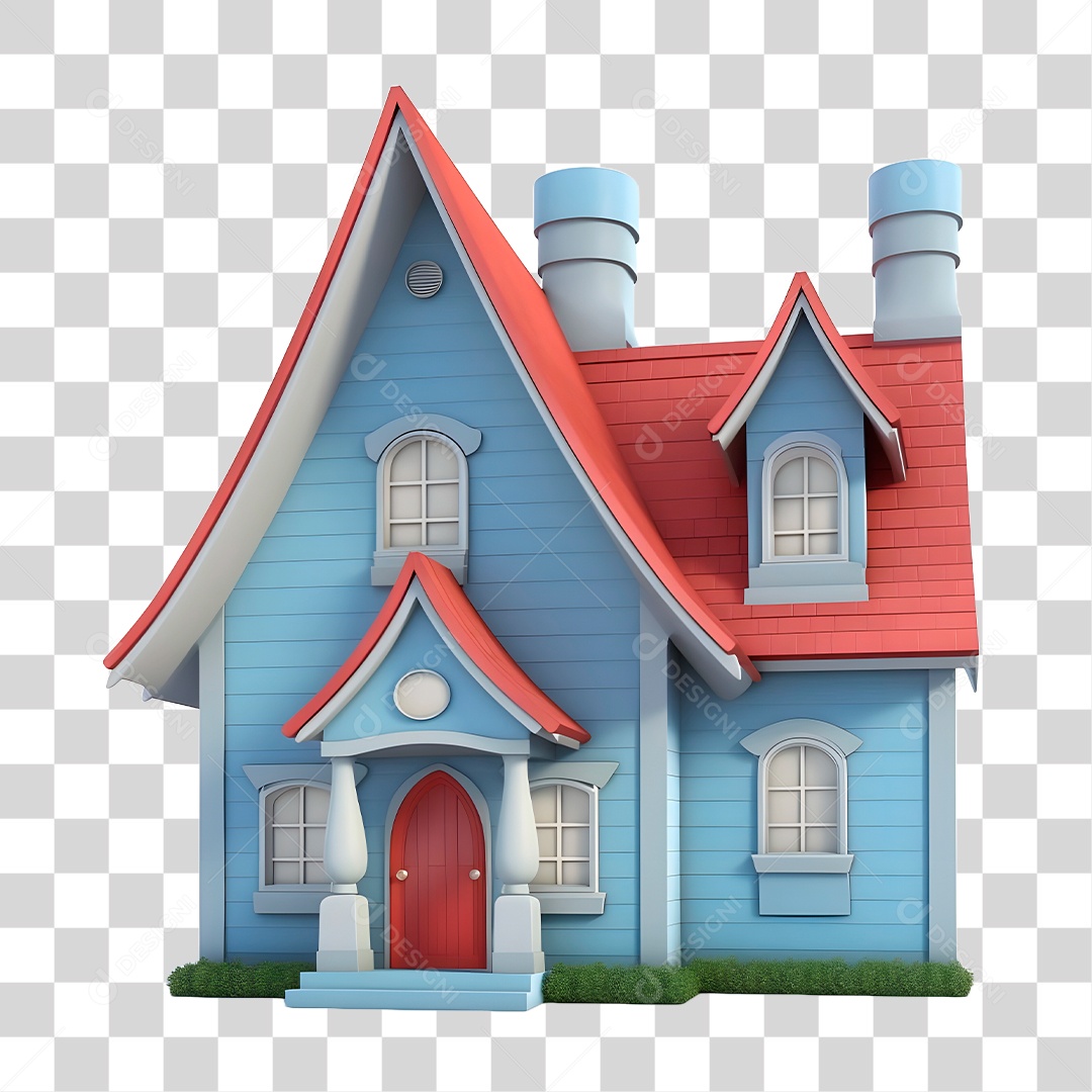 Casa Azul PNG Transparente