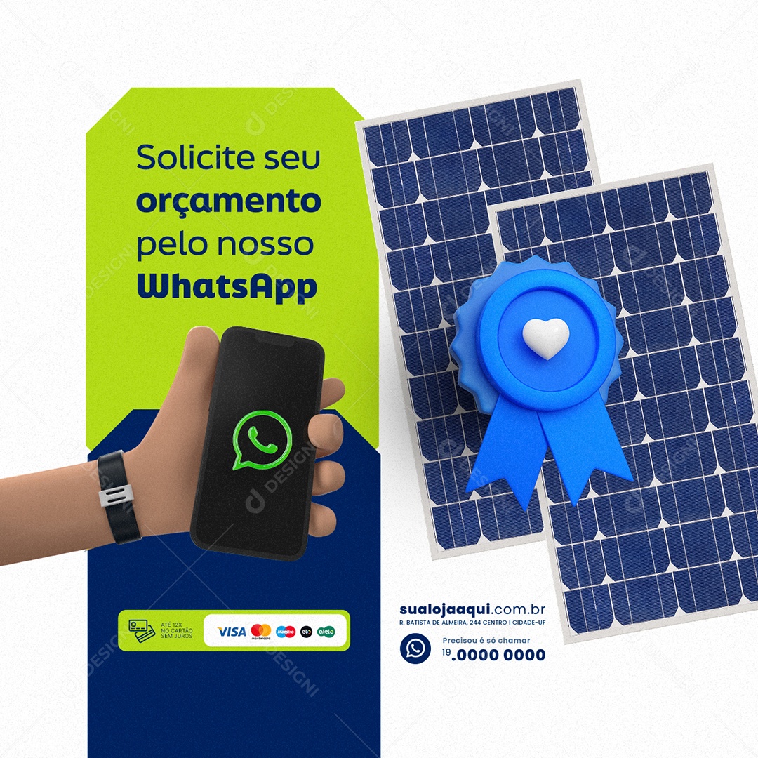 Energia Solar Solicite seu Orçamento Social Media PSD Editável