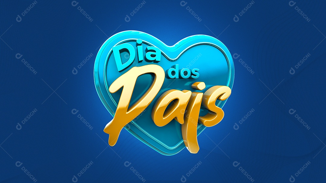 Selo 3D do Dia Pais Para Composição PSD