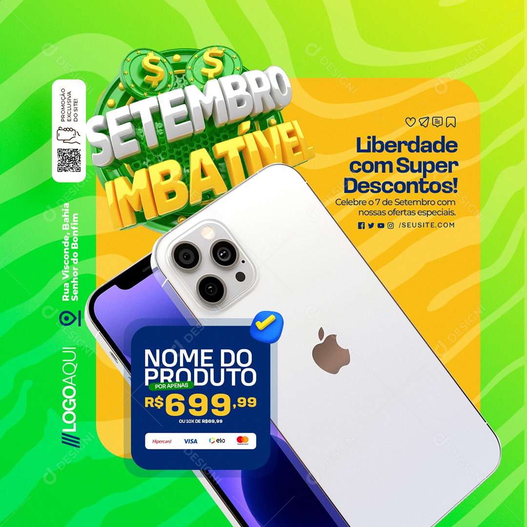 Loja de Celulares Setembro Imbatível Liberdade Social Media PSD Editável