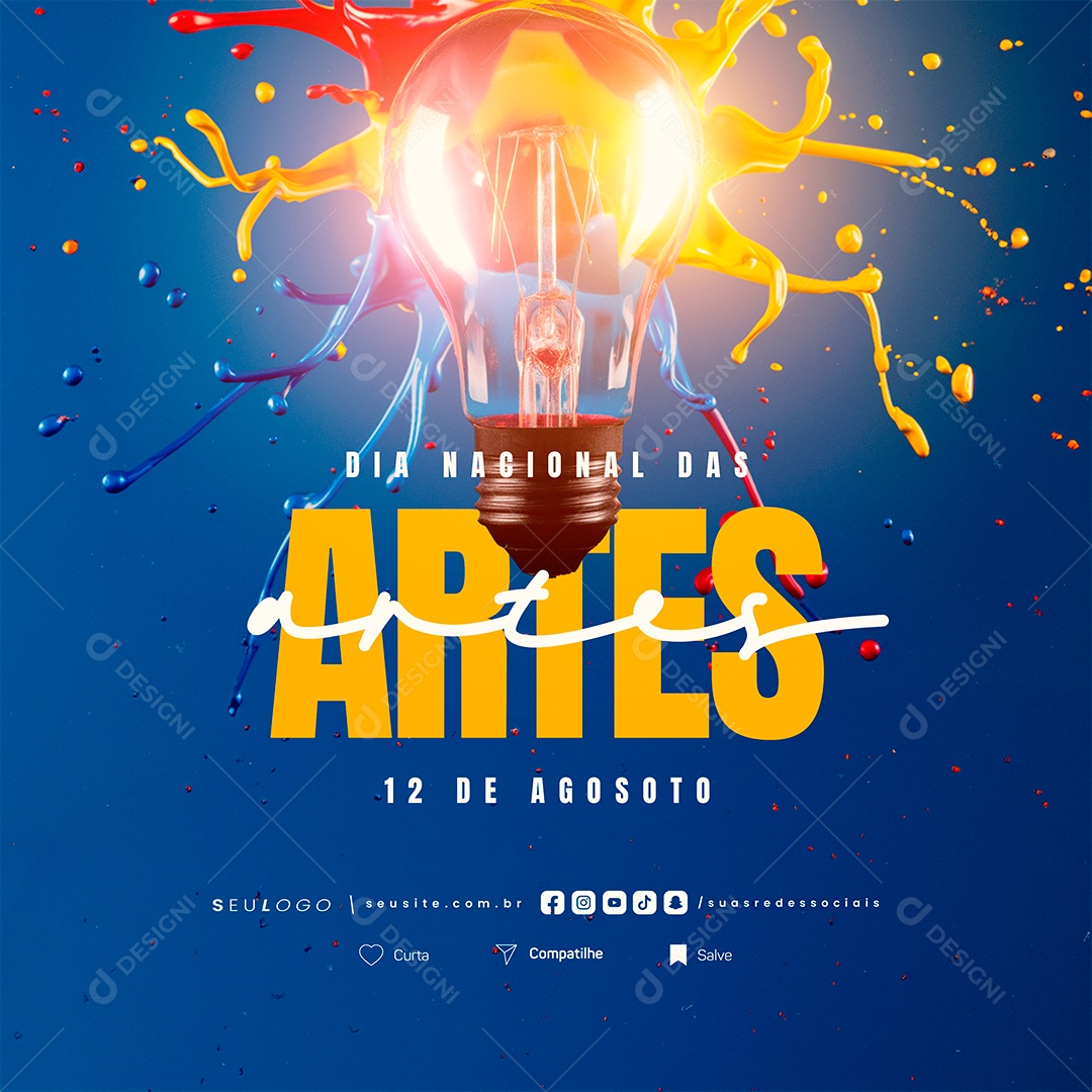 Social Media Dia Nacional das Artes 12 de Agosto PSD Editável