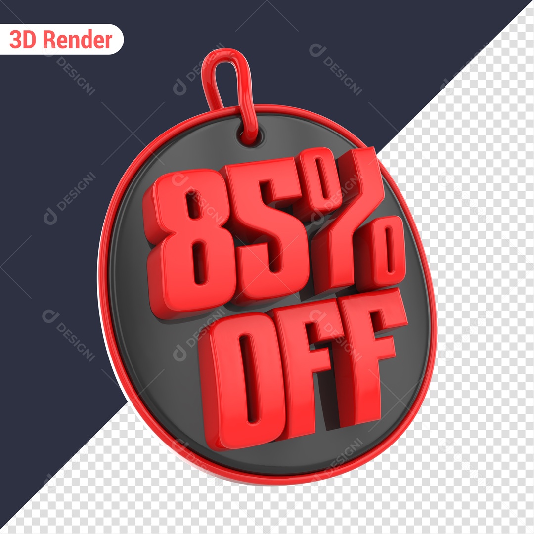 Desconto de 85% OFF Elemento 3D Vermelho para Composição PSD