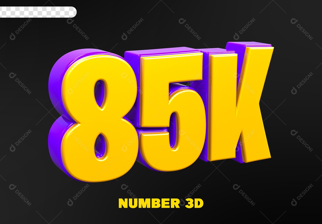 Seguidores 85K Elemento 3D para Composição PSD