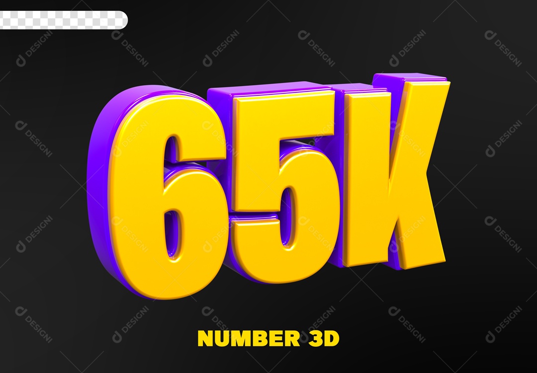 Seguidores 65K Elemento 3D para Composição PSD