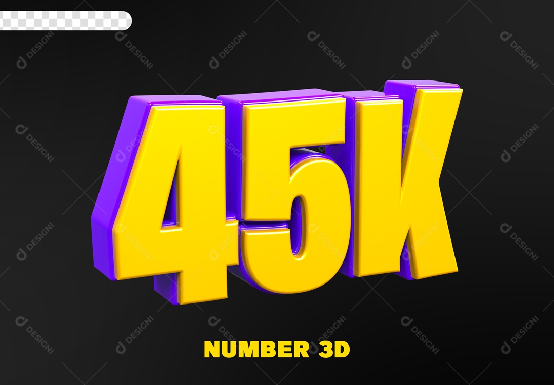 Seguidores 45K Elemento 3D para Composição PSD