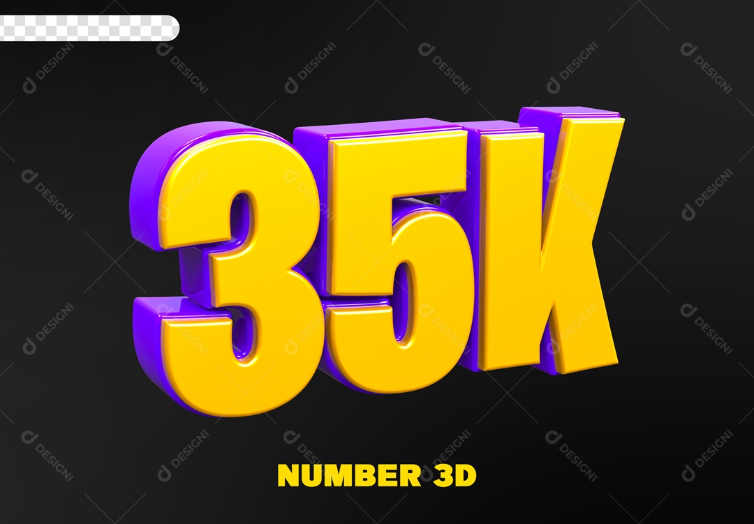 Seguidores 35K Elemento 3D para Composição PSD