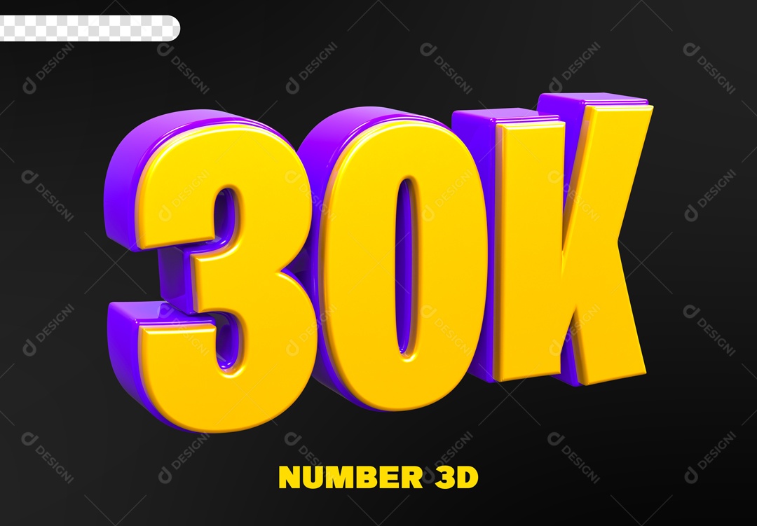 Seguidores 30K Elemento 3D para Composição PSD
