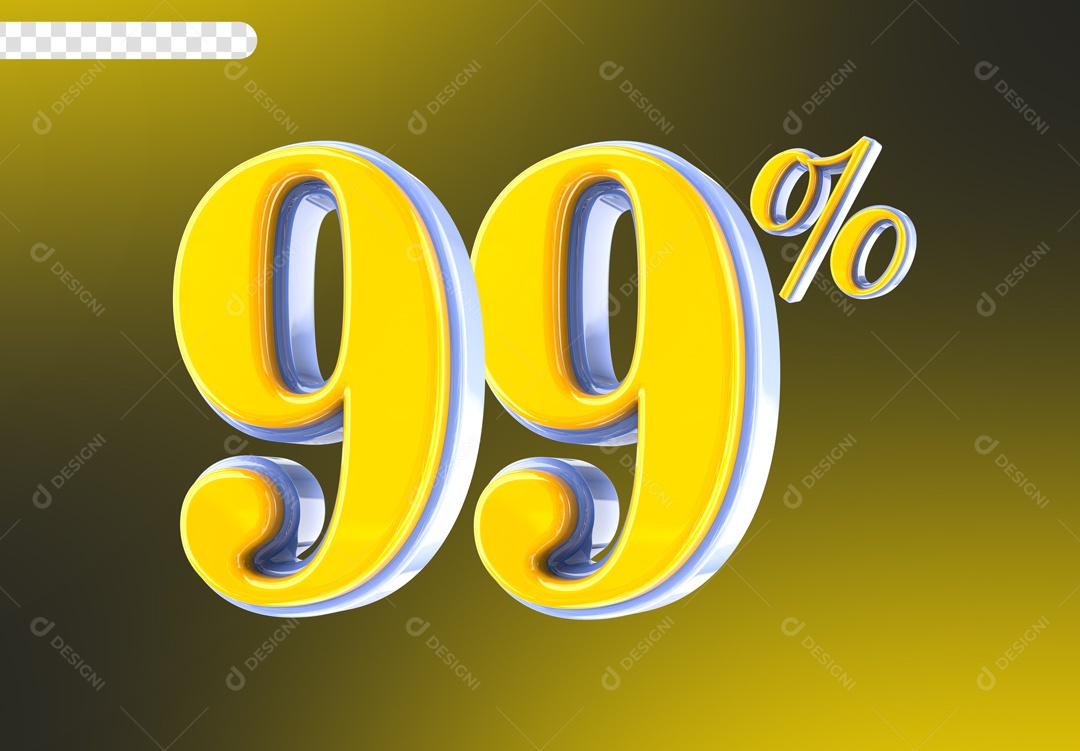 Desconto 99% Elemento 3D Amarelo para Composição PSD