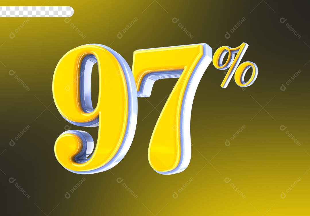 Desconto 97% Elemento 3D Amarelo para Composição PSD