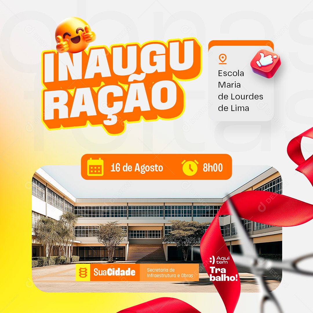 Prefeitura Inauguração Trabalho Social Media PSD Editável