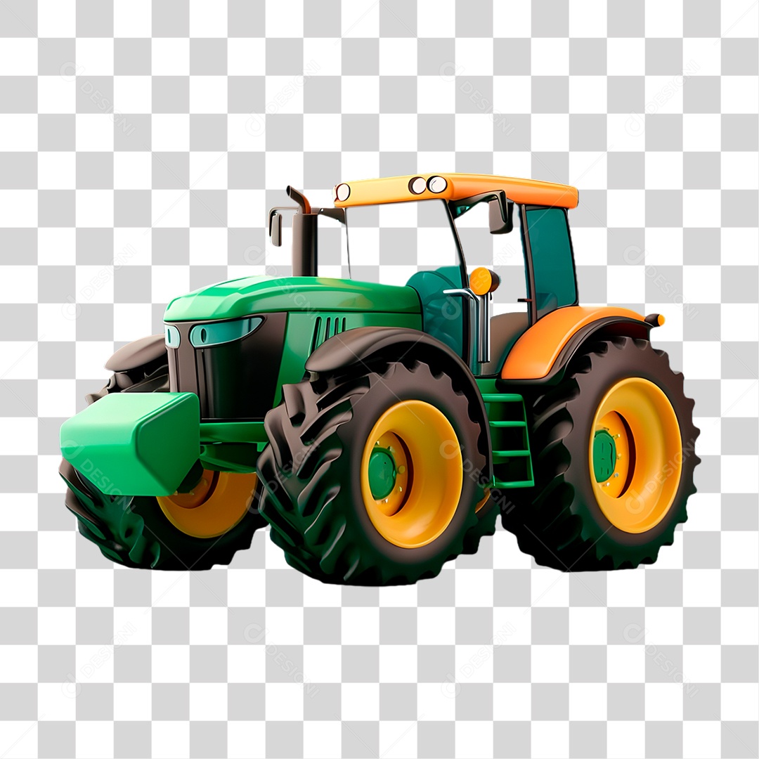 Trator Verde PNG Transparente