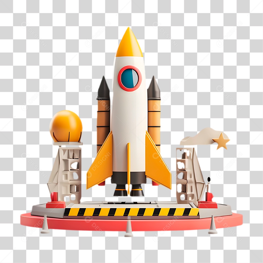 Foguete Espacial PNG Transparente