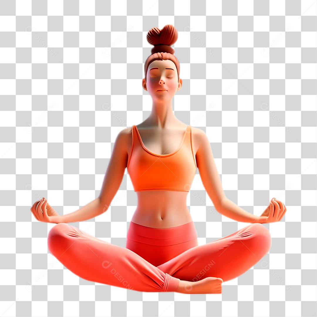 Mulher Fazendo Yoga PNG Transparente