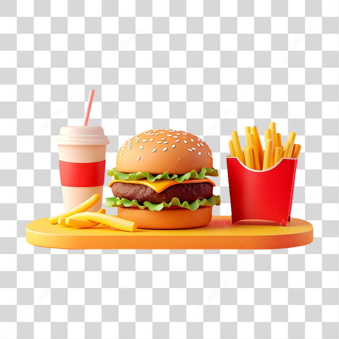 Combo de Lanche PNG Transparente