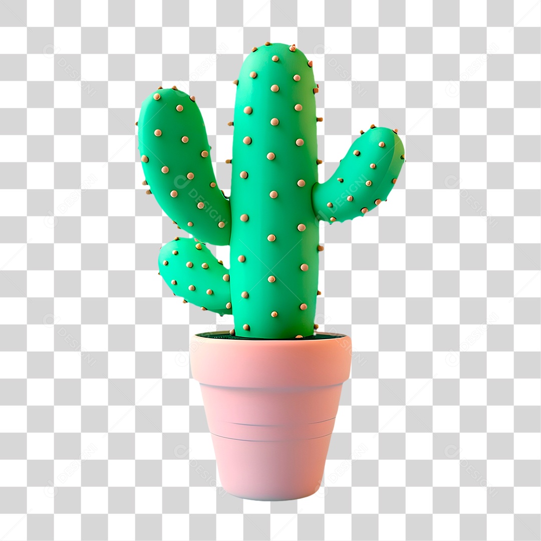 Cacto no Vazo PNG Transparente