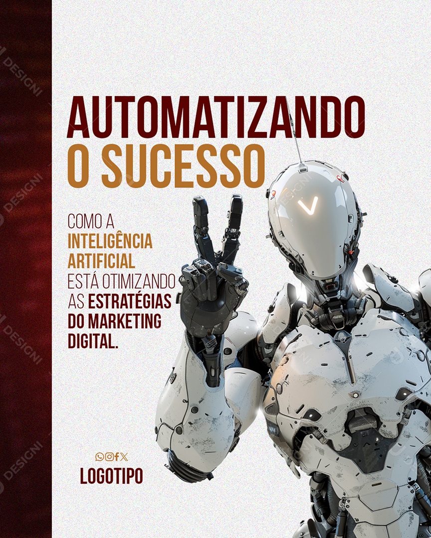 Automatizando o Sucesso Inteligência Artificial Social Media PSD Editável