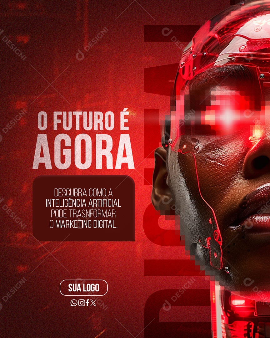 O Futuro é Agora Inteligência Artificial Social Media PSD Editável