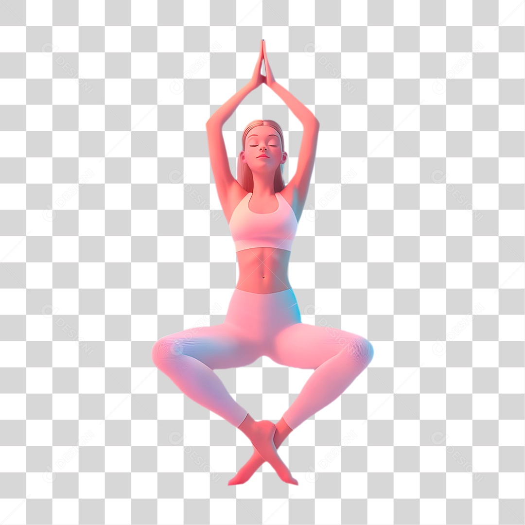 Mulher Fazendo Yoga PNG Transparente