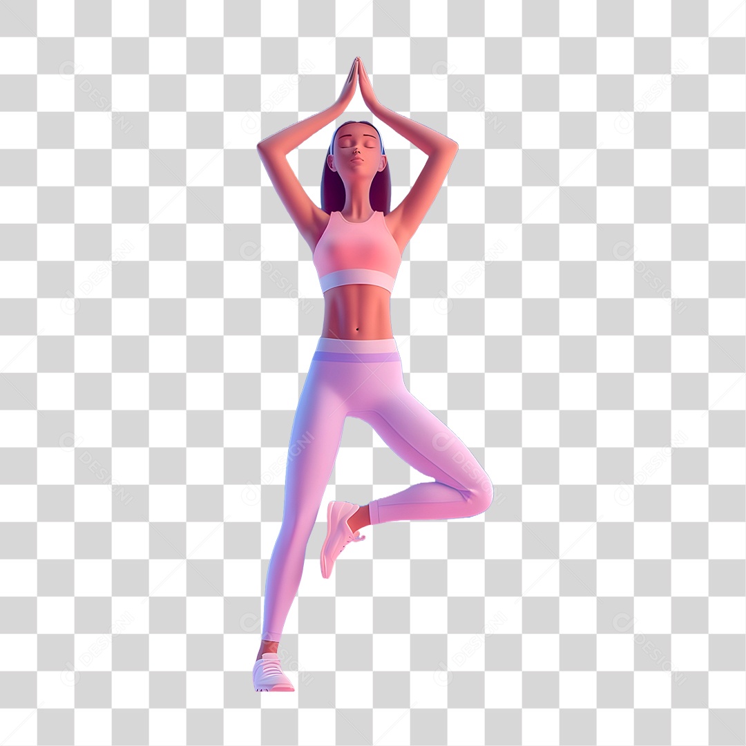 Mulher Fazendo Yoga PNG Transparente
