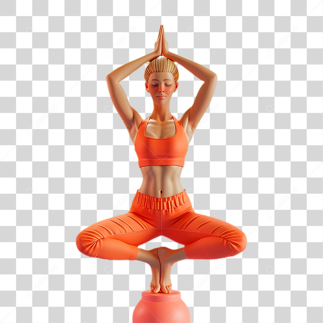 Mulher Fazendo Yoga PNG Transparente