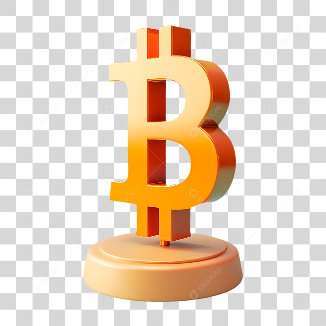 Troféu Bitcoin PNG Transparente