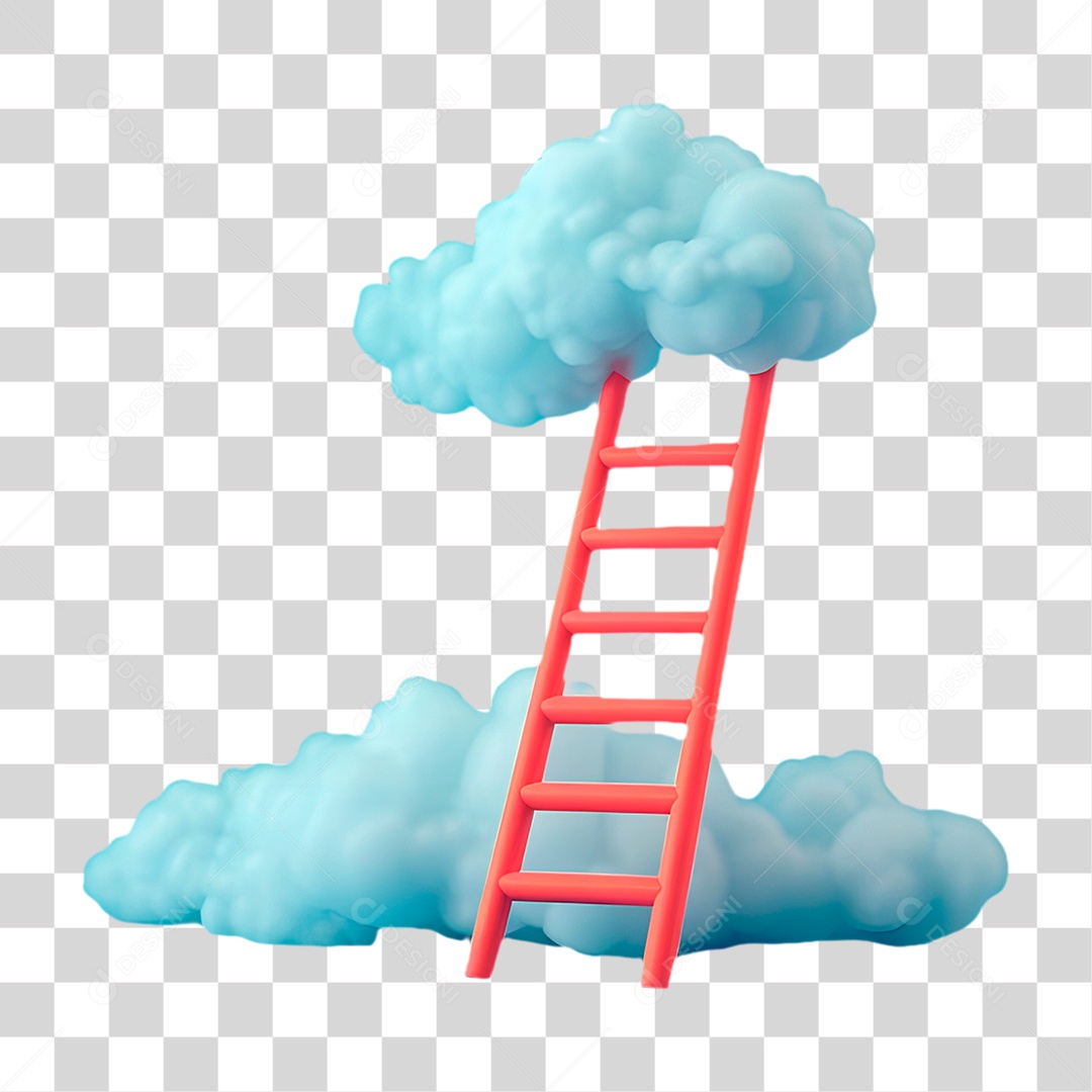 Nuvem com Escada PNG Transparente