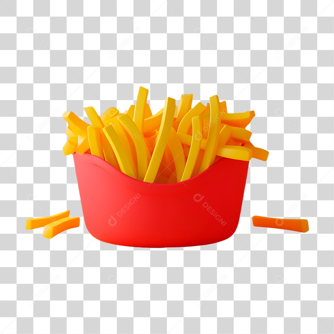 Porção de Batata Frita PNG Transparente