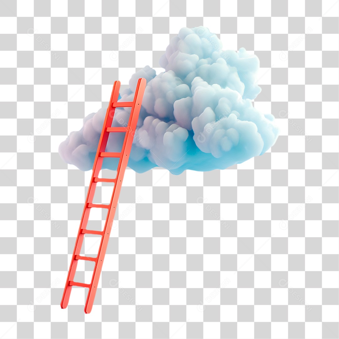 Nuvem com Escada PNG Transparente