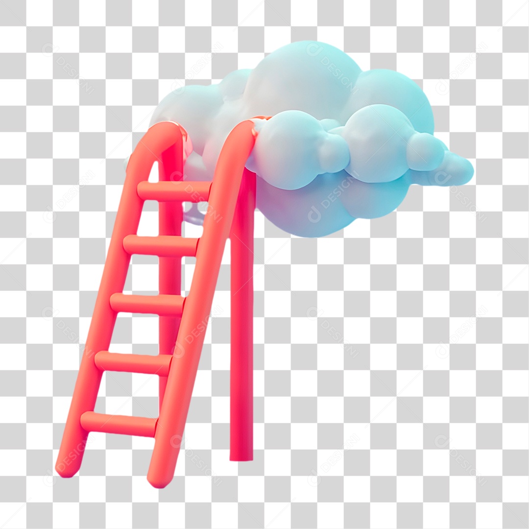 Nuvem com Escada PNG Transparente