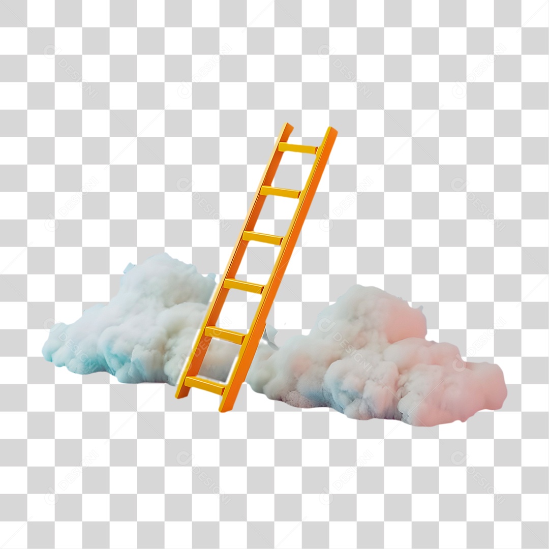 Nuvem com Escada PNG Transparente