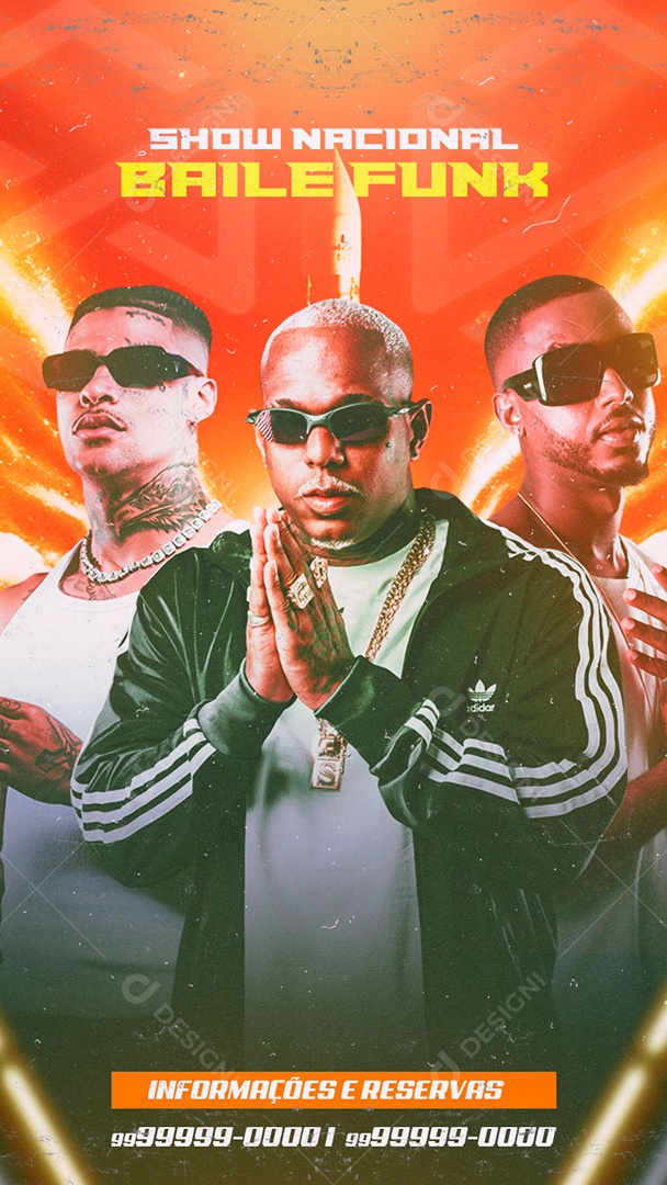 Story Flyer Show Nacional Baile Funk Social Media PSD Editável