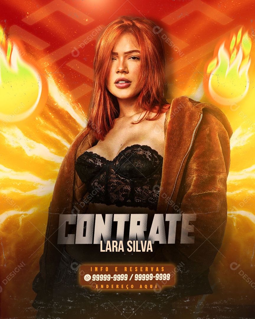 Flyer Contrate Lara Silva Social Media PSD Editável