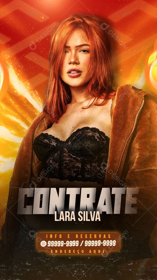 Story Flyer Contrate Lara Silva Social Media PSD Editável