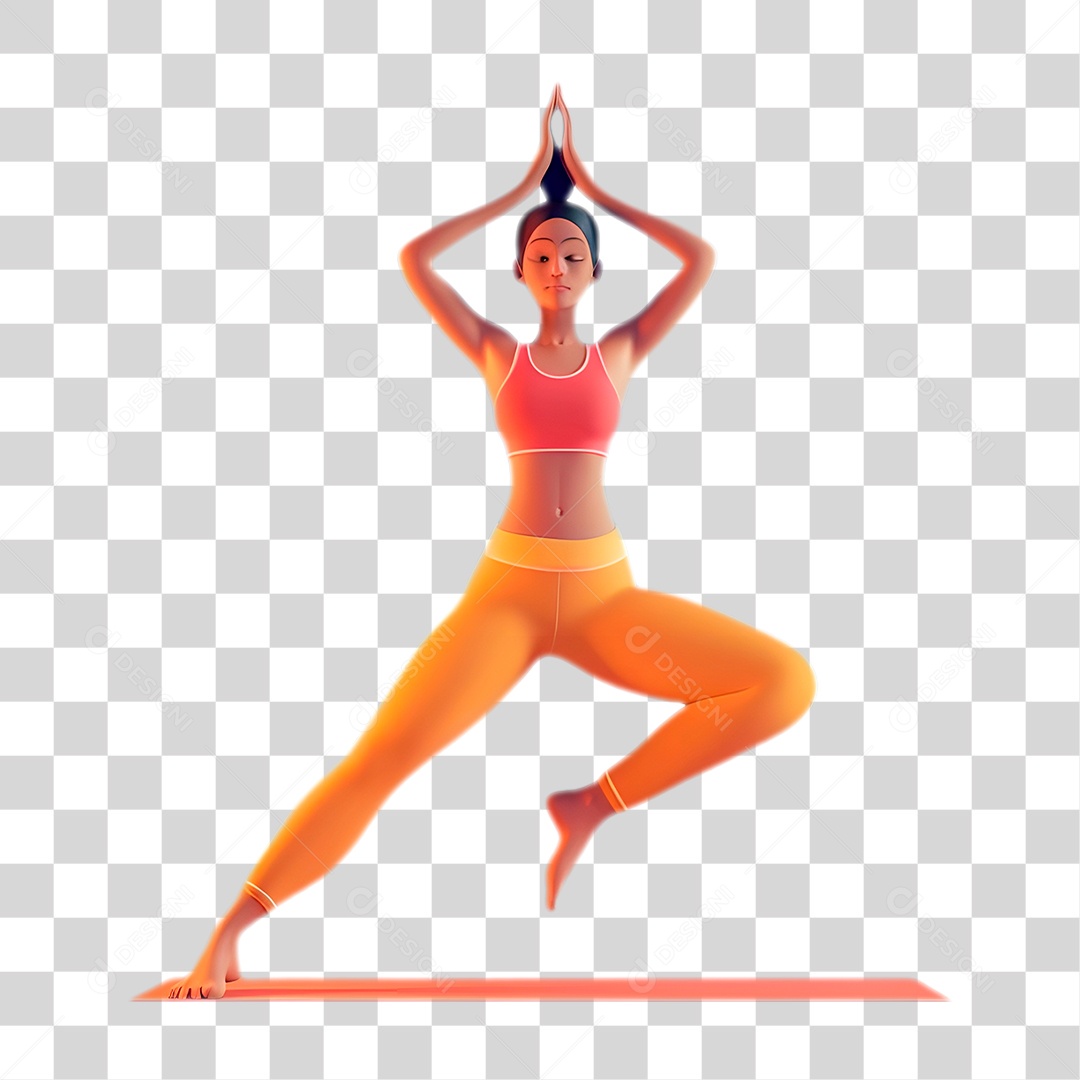 Mulher Fazendo Yoga PNG Transparente