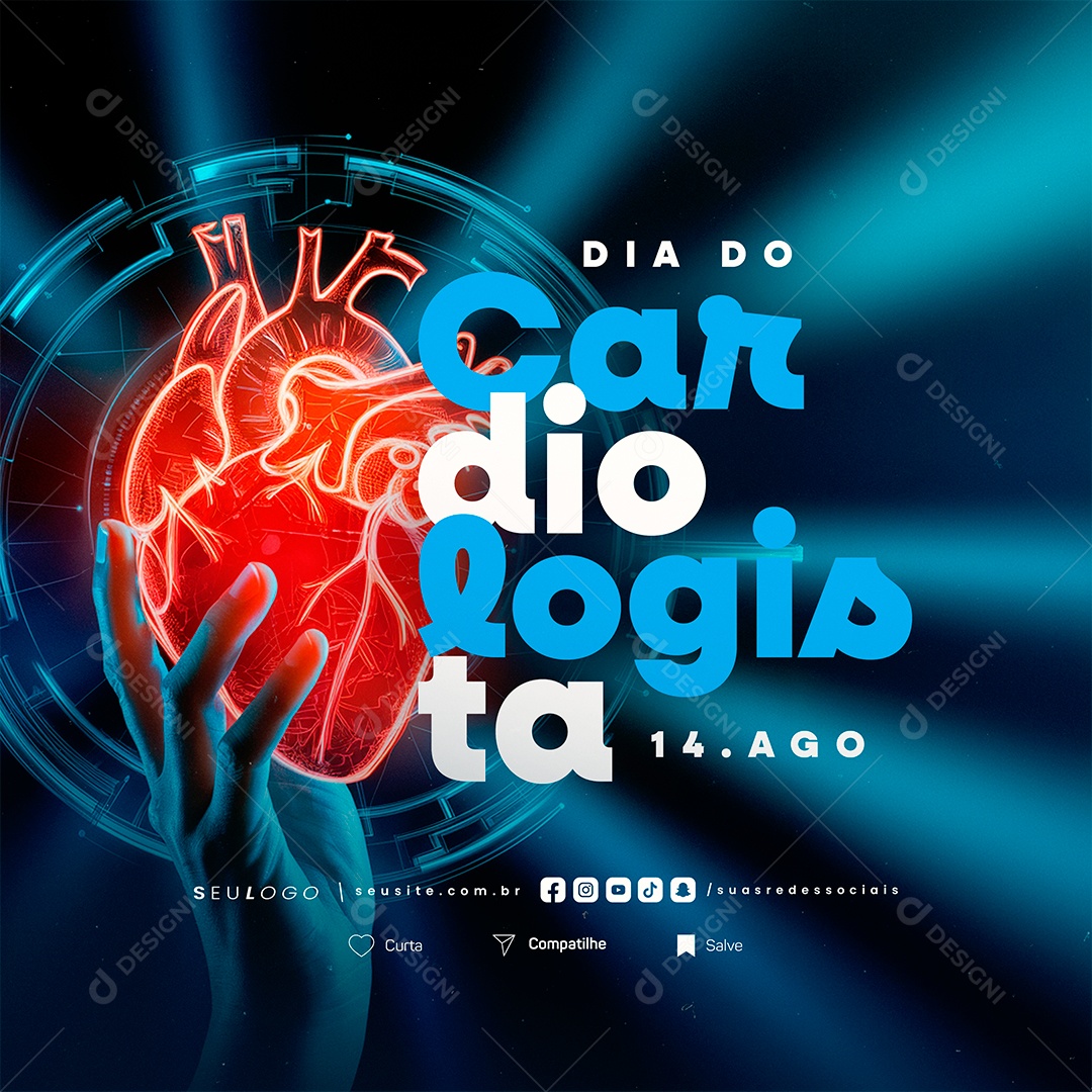 Dia Do Cardiologista 14 de Agosto Social Media PSD Editável
