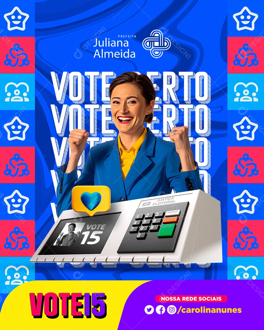 Política Prefeita Juliana Almeida Social Media PSD Editável